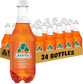 Jarritos Mexican Soda Soft Drinks, Mandarin (17.7 oz, 524ml) 24 Bottles - Made with Real Cane Sugar - 0g Fat - Made in Mexico - Natural Flavor Soda Pop - Party & BBQ Beverages