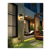 Salem One Light Outdoor Wall Sconce Black by Lighting Design – Iron, Black, Model OD304W12BK