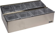 Ez-Chill Food Prep Center Self-Service with Hinged Lid for Bars by San Jamar – 8 Pans, 0.0 ounces, Stainless Steel, Stainless, Model FP9248FL