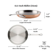 CopperBond® Aura™ 12.5" Professional Copper Skillet by Hestan – 12.5 Inches, 3.5 quarts, Copper, Model 31849