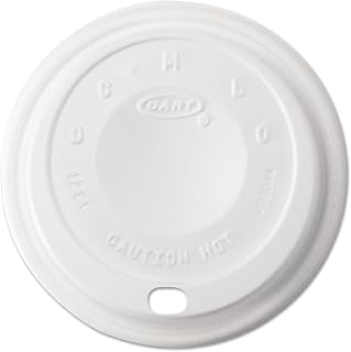 Dart Cappuccino Dome Lids - (10) 100-Count Bags, White, Model Number 12EL