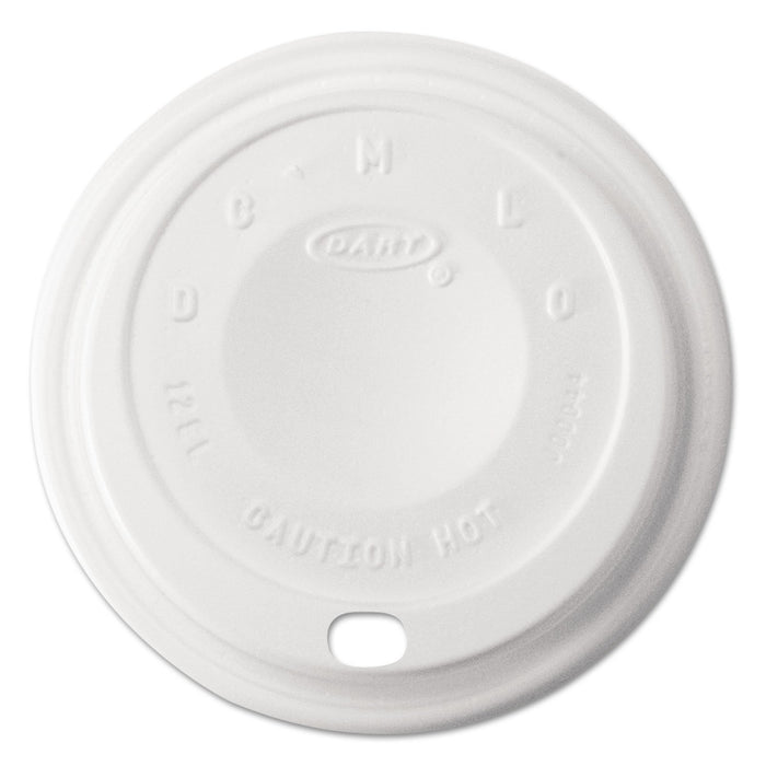 Dart White Cappuccino Dome Sipper Plastic Lid, 12EL (1,000 Count)
