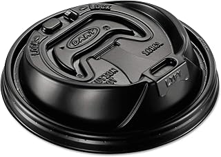 DART Optima Hot Cup Lids, 12-24oz Cups, Black, 100/Sleeve, 10 Sleeves/Carton