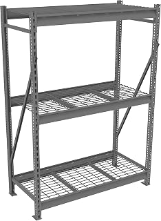 Tennsco BU-724884WA-MGY Bulk Storage Rack, Wire Decking, Adder Units, 3 Reinforcements, 2750 Lbs Load Capacity, 72" Width, 48" Length, 84" Height, Medium Grey