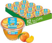 Dole Fruit Bowls Diced Peaches in 100% Juice Snacks, 7oz 12 Total Cups, Gluten & Dairy Free, Bulk Lunch Snacks for Kids & Adults