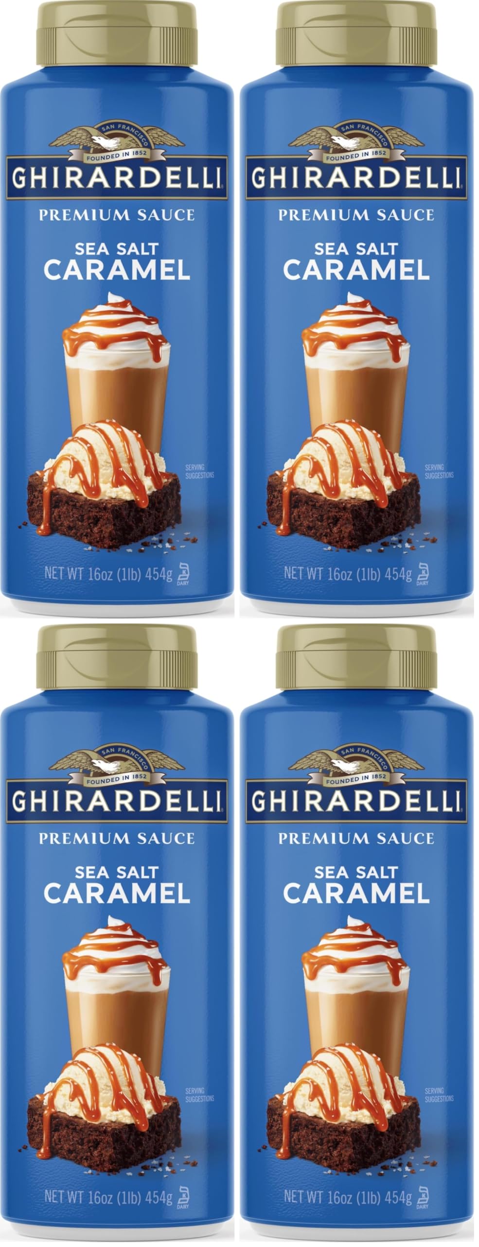 Ghirardelli Sea Salt Caramel / 16 Fl Oz (Pack of 4) / 1 Caramel