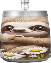Sloth Tea Daisy Splash Ashtray with Lid, Outdoor Ashtrays for Patio