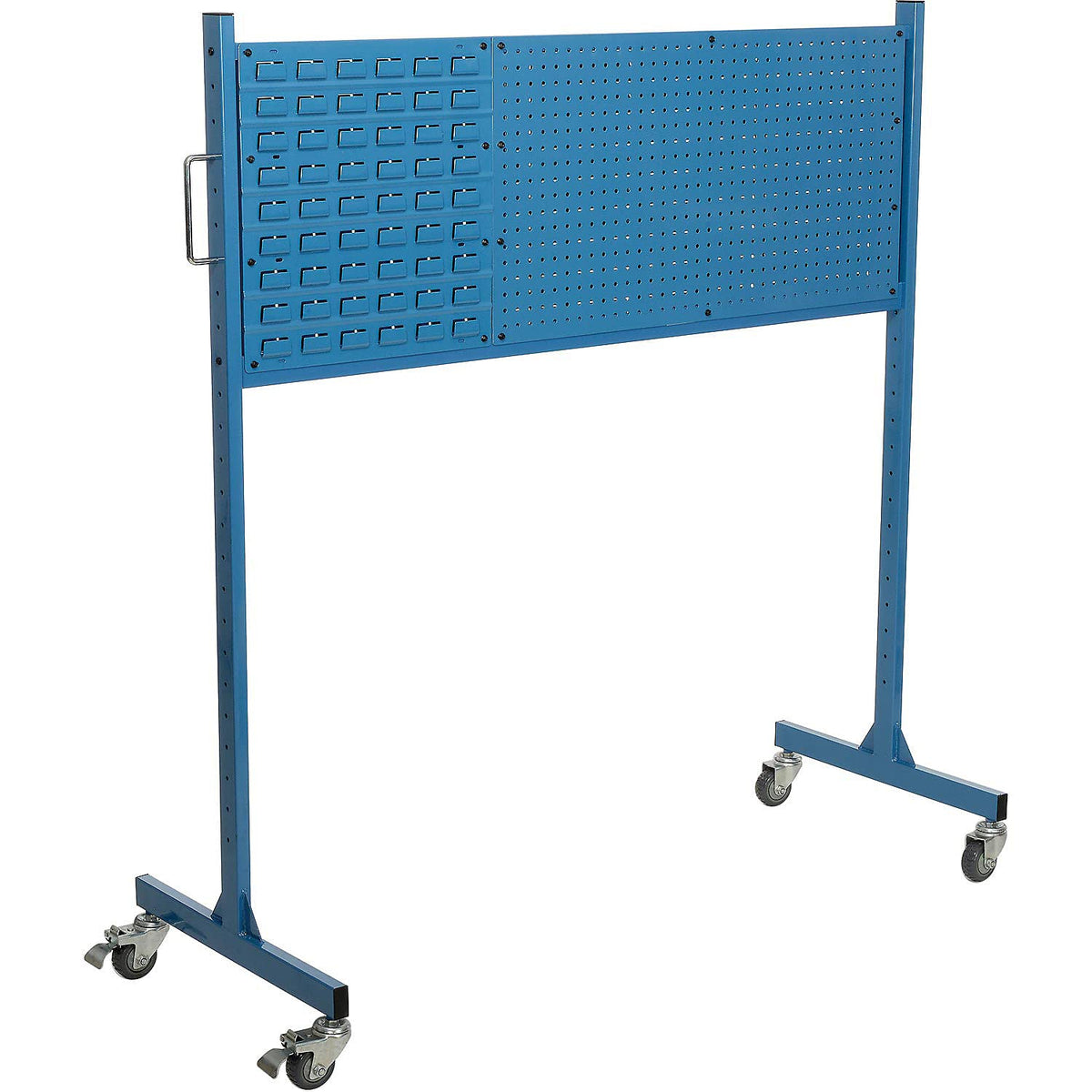 Mobile Steel Louver/Pegboard Panel Rack by Global Industrial – 60"W x 60"H, Steel, Blue, Model 319093