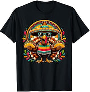 Cool Turkey Sombrero Poncho Tacos Fiesta T-Shirt
