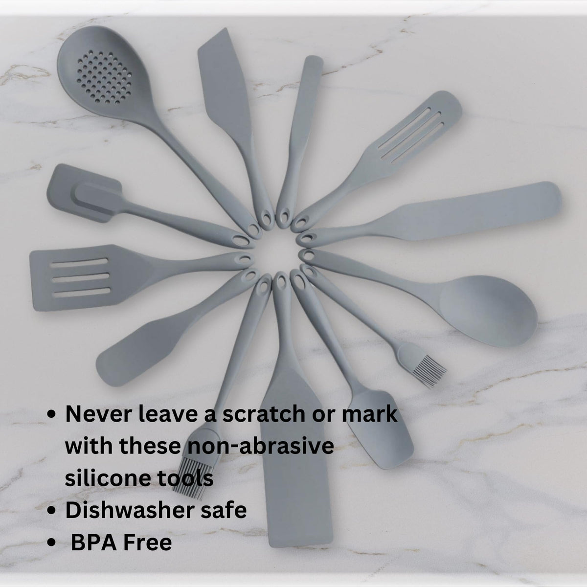 Tablecraft Wide Slotted Spurtle Spatula / 10.3 Inches / Gray Spatulas