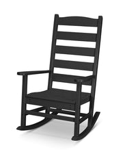 ® Shaker Porch Rocking Chair in Black by Polywood – High Density Polyethylene (HDPE), Black, Model R114BL