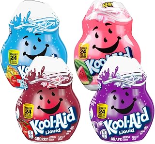 Kool-Aid Liquid Drink Mix Quartet for Sugar Free Flavored Hydration, Water Flavoring, Beverage Mixing and Drink Enhancer, Watermelon, Grape, Cherry and Tropical Punch, 1.62 Fluid Ounce (Variety Pack)
