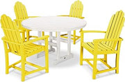 Polywood Classic Adirondack Dining Set, Lemon/White