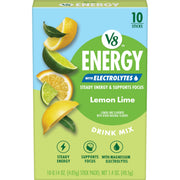 Energy Lemon Lime Energy Drink Powder by V8 – Pack of 10 (0.14 Ounce), Model 200000029725
