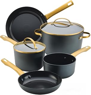 Farberware Forged Induction Ceramic Nonstick Cookware Set, 9 Piece, Black