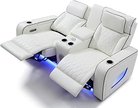 Glory Furniture Lumin Reclining Loveseat in White