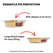 Pyrex Deep Round Glass Bakeware Set, 9.5 Inch, Clear 2 Pack