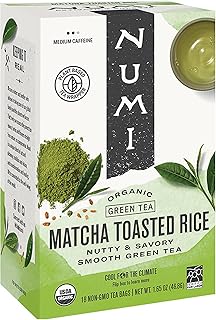 Numi Tea Matcha Toasted Rice Green Tea, 18 Bags - Pack of 2