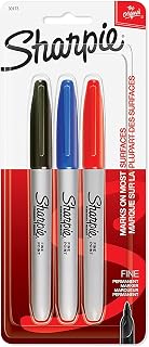 Sharpie 30173PP 3 / Pack Fine Point Permanent Marker Black, Blue, Red