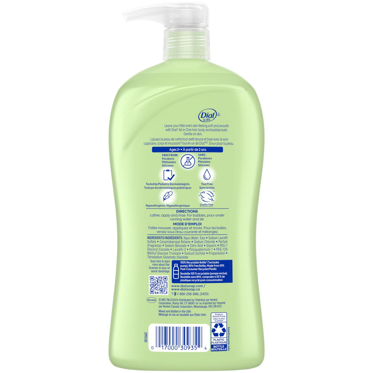 Kids All-in- Body Wash + Hair + Bubble Bath by Dial – 32 Fl Oz (Pack of 1), Orange