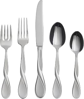 Oneida Aquarius Satin 5-Piece 18/10 Silverware Set for 1, Flatware | satin finish, dishwasher safe | includes knives, forks, and spoons | cutlery set for kitchen and dining