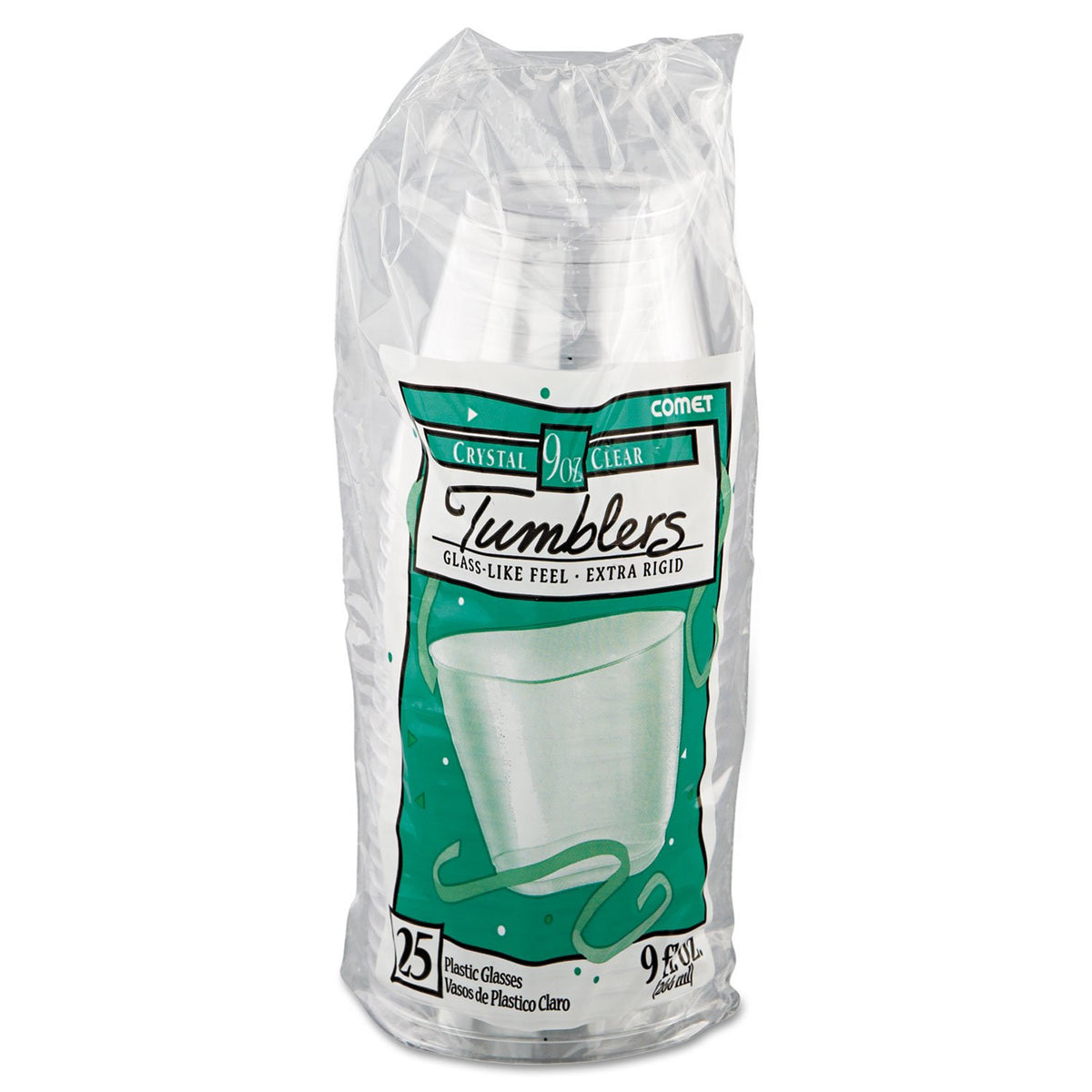 Comet 9oz Clear Plastic Cups by WNA – 9 Fl Oz - 25 Count (Pack of 20), 9.0 ounces, Plastic, Clear, Pack of 20