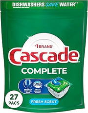 Cascade Complete ActionPacs, Dishwasher Detergent Pods, Fresh, 27 Count