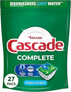 Cascade Complete ActionPacs, Dishwasher Detergent Pods, Fresh, 27 Count