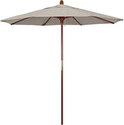 California Umbrella 7.5' Round Hardwood Frame Market Umbrella, Stainless Steel Hardware, Push Open