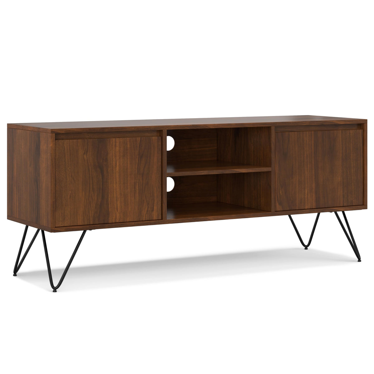 SIMPLIHOME Walnut Veneer / 60 inch / Low TV Stand Television Stands & Entertainment Centers