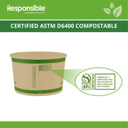 6 oz Paper Food Containers by Responsible Products – 6.0 fluid_ounces, Other, White, Model RP-SB12W-500