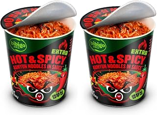 bibigo Ramyun Ramen Noodles, Hot & Spicy, 3.45 Ounce (Pack of 2)