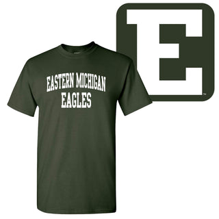 EMU Front and Back Print Tee - LG - Forest by Underground Printing – Cotton, Eastern Michigan Eagles Forest, Model 20001066515