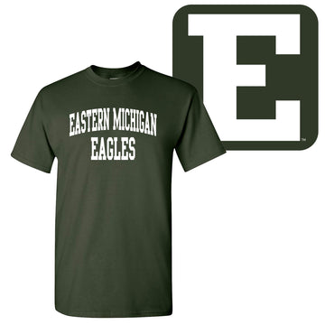 EMU Front and Back Print Tee - LG - Forest by Underground Printing – Cotton, Eastern Michigan Eagles Forest, Model 20001066515