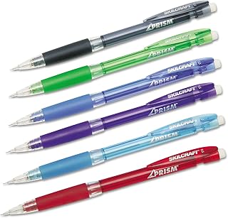 AbilityOne Prism(TM) Mechanical Pencil-0.5mm Fine Pt. Lead, Assort. Translucent Barrels 7520-01-565-4870: Dozen, 12 Item(s)