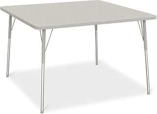 Jonti-Craft Berries 6418JCA000 Square Activity Table - 48" X 48", A-Height - Freckled Gray/Gray/Gray
