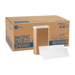 Pacific Blue Basic Recycled Multifold Paper Towels (Previously Branded Envision) by GP PRO (Georgia-Pacific), White, 24590, 2