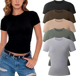 3/5 Pack Womens T Shirts Short Sleeve Workout Tops Basic Tees