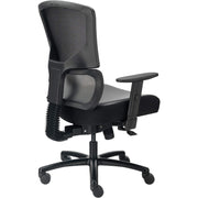 24 Hour Big & Tall Mesh Back Chair w/High Back & Adj. Arms by Global Industrial – 2.33 ft x 2.08 ft x 3.67 ft, Faux Leather, Black, Model 639637V-SRL-17WA
