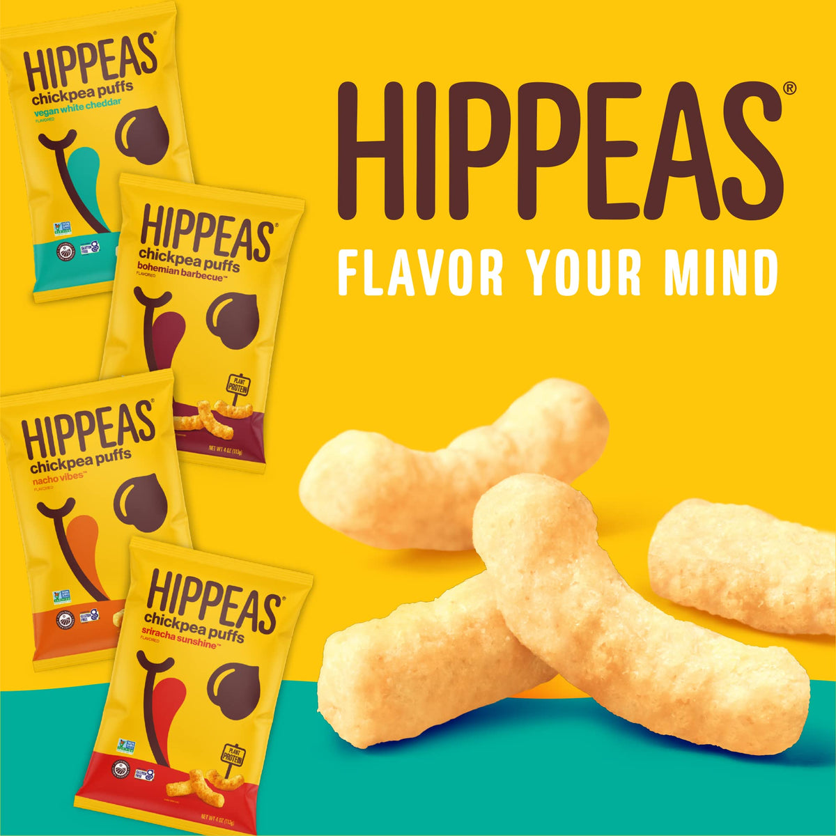 HIPPEAS Barbecue / 4 Ounce (Pack of 1) / No Color Puffed Snacks