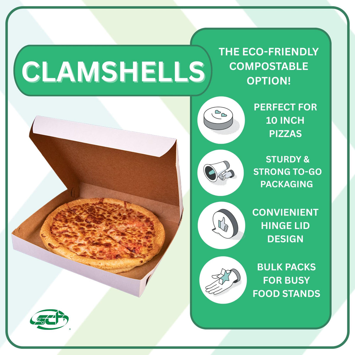 SOUTHERN CHAMPION TRAY 10" Length x 10" Width x 1-1/2" Height / White / 1.0 pounds Bakery Take Out Containers