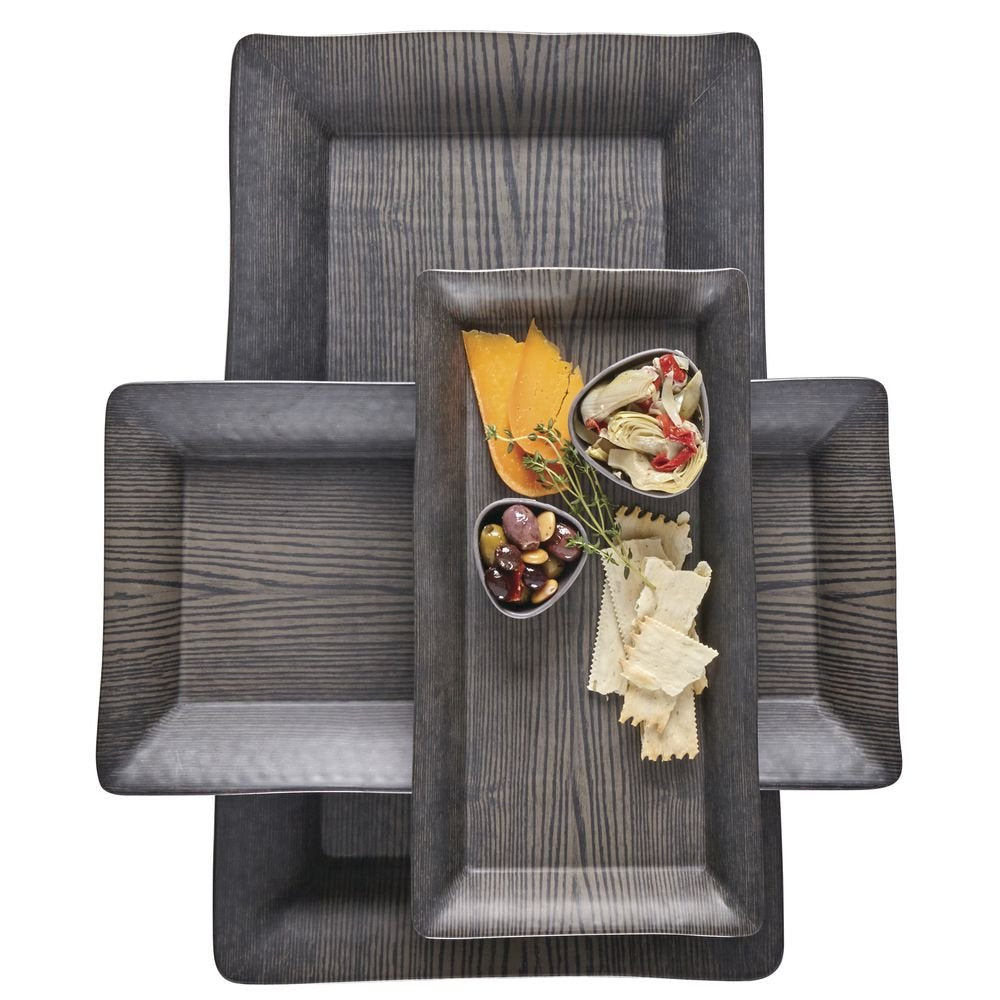 American Metalcraft Rectangular Walnut Melamine Platter - 18"L x 8 1/4"W x 1 1/2"H by AMERICAN METALCRAFT INC – Large, Melamine, Walnut, Model 704339952490