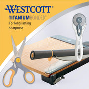 8” Titanium Bonded Scissors with Adjustable Glide and Soft Handle by Westcott – 2-Pack, Titanium Bonded, Gray/Yellow, Model 13901