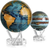 MOVA Globe Bundle – Blue and Gold 8.5" + Jupiter 4.5" | Solar-Powered Rotating Globes for Desk or Shelf | No Batteries or Cords | Giftable Scientific Decor