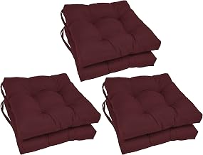 Blazing Needles 16-inch Square Indoor Chair Cushions (Set of 2, 4, or 6) - 16" x 16" Burgundy Set of 6