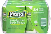 Marcal Toilet Paper, 100% Recycled, 2-Ply, White Bath Tissue - 168 Sheets Per Roll, 4 Rolls Per Pack, 6 Packs Per Case for 24 Giant Rolls, Green Seal Certified 06024
