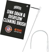 Brushtech Sink Drain & Overflow Multi-Purpose Cleaning Brush - White