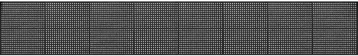 Global Industrial 3'W x 20'L Rubber Drainage Mat, 1/2" Thick, Black