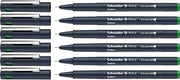 Schneider Pictus Fineliner (Line Width 0.3 mm, Indelible, Metal-Encased Tip, 85% Recycled Plastic Casing) Pack of 6, Green