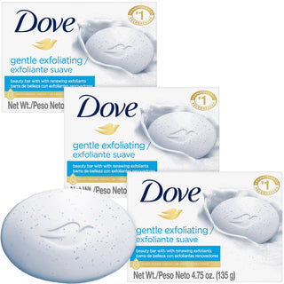 Soap, Gentle Exfoliating Beauty Bar 3-Pack, 3-in-1 Moisturizing Face, Body & Hand Soap, 4.75 Oz Ea. by Dove – 10.5 Ounce (Pack of 1), white, Model DOVE09